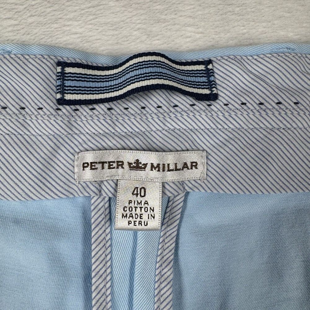 Peter Millar Shorts Men 40x9 Chino Blue Casual Pima Cotton Classic Comfort - Picture 5 of 9